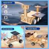 NautyDaddy 6-in-1 Solar STEM Building Kit, Wooden DIY Construction Set with Satellite, Helicopter, Cars, Educational Science Toy for Kids 6-14 Years view 4