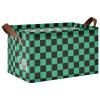 ALAZA Black Green Checkered Rectangular Closet Storage Box Storage Bin Basket Storage Cube with Leather Handles Nursery Storage Laundry Hamper 2 Piece view 1