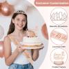 10th Birthday Decorations for Girls, 52pcs Sweet Rose Gold Happy 10 Birthday Decorations Including 10th Rose Gold Crown, Sash, Banner, Background for 10 Party Decorations Set view 4