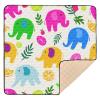 GOODOLD Tropical Elephants Baby Play Mat 50x50 Inch One-Piece Soft Crawling Mat Waterproof Playmat with Non-Slip Bottom for Babies, Toddlers, and Infants view 1