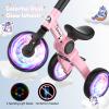 3 in 1 Toddler Balance Bike for 1-4 Year Olds, Colorful Lighting Baby Toddler Tricycle for 1 2 3 4 Year Old with Removable Pedals, Kids Bicycle Toy for Boys Girls Balance Training, Birthday Gift view 3