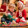 Train Set for Kids 3-5 4-7, Classic Christmas Train Sets for Around Hanging The Tree with Spray, Lights and Sounds, Tracks for Christmas Tree, Toy Train Set for 3 4 5 6 7 8 Years Old Kids Boys Girls view 2