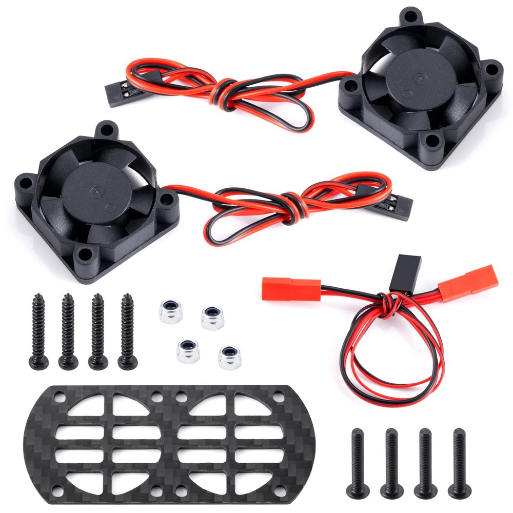 1/8th Upgrade Dual 30x30 Motor Cooling Fan Mount for Arrma 1/8 3S Infraction, Vendetta, Big Rock