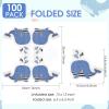 100 Pcs Under the sea party decorations Whale Napkins,Ocean Birthday Supplies Cocktail Beverage Napkins,for Underwater World Whale Theme Birthday Baby Shower Decorations,Serves 100 view 2