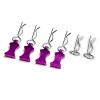 Compatible with Axial for Capra for Yeti for SCX10 1/5 1/8 1/10 1/12 RC Model Car Parts 4PCS Metal Car Shell Fixed Body Clip with Tab RC Car Part Accessories(Purple) view 1