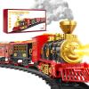 Train Set for Kids 3-5 4-7, Classic Electric Train Toys Set with Locomotive Engine, Lights & Sound Spray, Tracks for Christmas Tree, Toy Train Set for 3 4 5 6 Years Old Kids Boys Girls view 1