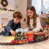 Train Set for Kids 3-5 4-7, Classic Electric Train Toys Set with Locomotive Engine, Lights & Sound Spray, Tracks for Christmas Tree, Toy Train Set for 3 4 5 6 Years Old Kids Boys Girls view 2