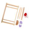 1 Set Weaving Kit with Multipurpose Innovative Educational DIY Hand Crafted Wooden Weaving Kit for Kids view 3