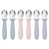 6 PCS Toddler Spoons Set - Baby Spoons with Silicone Handle Children Food Grade 18/8 Stainless Steel Toddler Utensils Set for Self Feeding Kids Silverware Set Safe Anti-Choke Design Dishwasher Safe view 1