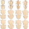 24 Pcs Diy Flower Craft Kit With Wood Ornaments, Spring Designs For Kids Painting, Fun Family Activity With 3 Different Patterns view 1