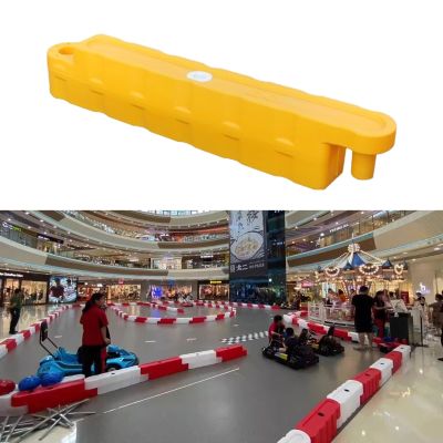 Jievmrs Go Kart Track Barrier Bumper Car Racing Track, Plastic Go Kart Runway Water-Filled Fence, Indoor Amusement Park/Outdoor Street Kid Bumper Car Track(Yellow,Small)