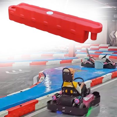 Jievmrs Water-Filled Bumper Car Racing Track, Go Kart Lane Fence Obstacle Course for Square, Large Shopping Mall/Play Centres Racing Track Road Blocks(Red,Small)