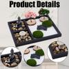 WEBEEDY Mini Zen Garden Kit for Desk, Japanese Mini Sand Box Set DIY Desktop Meditation Set Includes Sand, Buddha Statue & Rake for Home Office Desk Yoga Zen Decor Spiritual Gift, 8.5x6.8 Inch view 3