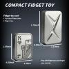 GoQQby Fidget Toys Adults, Fidget Slider 2-Piece Set, Metal Magnetic Haptic Fidget Slider, Fidget Toys for Stress Relief, Cool Office Gadgets, Gift for Fidget Toy Lovers (Silver) view 2