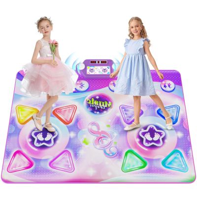 Mileonaim Dance Mat Toy Gift for Kids Ages 3 4 5 6 7 8 9 +, 2 Player Electronic Dance Pad with Music & Lights, for Boys and Girls Fun Floor Game for Birthdays, Christmas, Active Play at Home