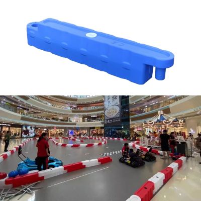 Jievmrs Go Kart Track Barrier Bumper Car Racing Track, Plastic Go Kart Runway Water-Filled Fence, Indoor Amusement Park/Outdoor Street Kid Bumper Car Track(Blue,Small)
