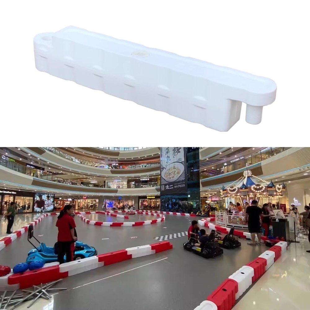 Jievmrs Go Kart Track Barrier Bumper Car Racing Track, Plastic Go Kart Runway Water-Filled Fence, Indoor Amusement Park/Outdoor Street Kid Bumper Car Track(White,Small)