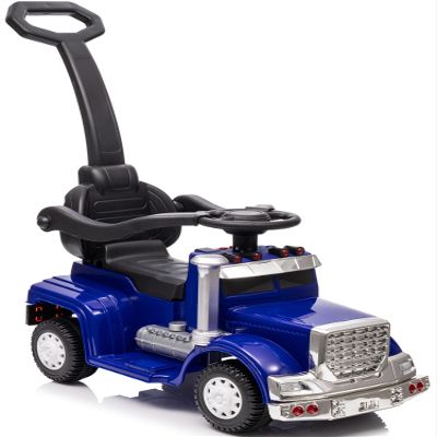 3-in-1 Ride on Push Car for Toddler with Handle, Toddler Ride on Toy for Boys, Stroller Sliding Walking Car w/Music and Horn - Blue
