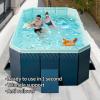 2.1m PVC Folding Pool, Non-Inflatable Portable Swimming Pool for Kids and Adults, Hard Plastic Shell Outdoor Pool with Foldable Design for Backyard, Patio, Beach view 4