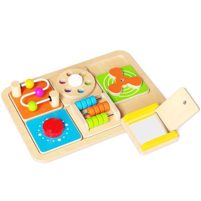 Paisure Montessori Busy Board for 1 Year Old, Sensory Activity Cube with Fine Motor Skills, Travel Activities Cube Gifts for Toddlers 1-3, Learning Education Toy for Baby Boy Girl Birthday Gifts