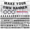 118pcs Letter Banner Kit, A-Z Glitter Black DIY Custom Banner Kit Including Letters Number & Rain Curtains Backdrop for Personalized Birthday Graduation Wedding Party Decoration view 1