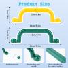 4PCS Playground Safety Handles for Kids, Plastic Swing Set & Climbing Frame Hand Grips, Plastic Grab Bars Playground Accessories Equipment for Indoor Outdoor Jungle Gym, Climbing Frame,Yellow+Green view 2