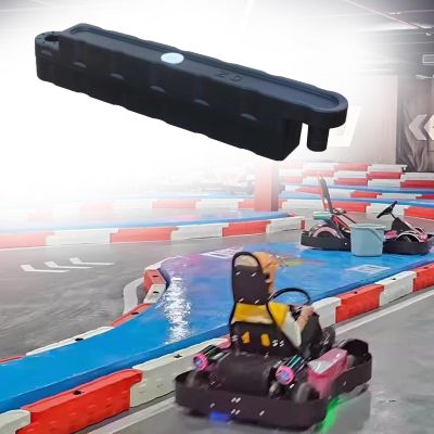 Jievmrs Water-Filled Bumper Car Racing Track, Go Kart Lane Fence Obstacle Course for Square, Large Shopping Mall/Play Centres Racing Track Road Blocks(Black,Small)
