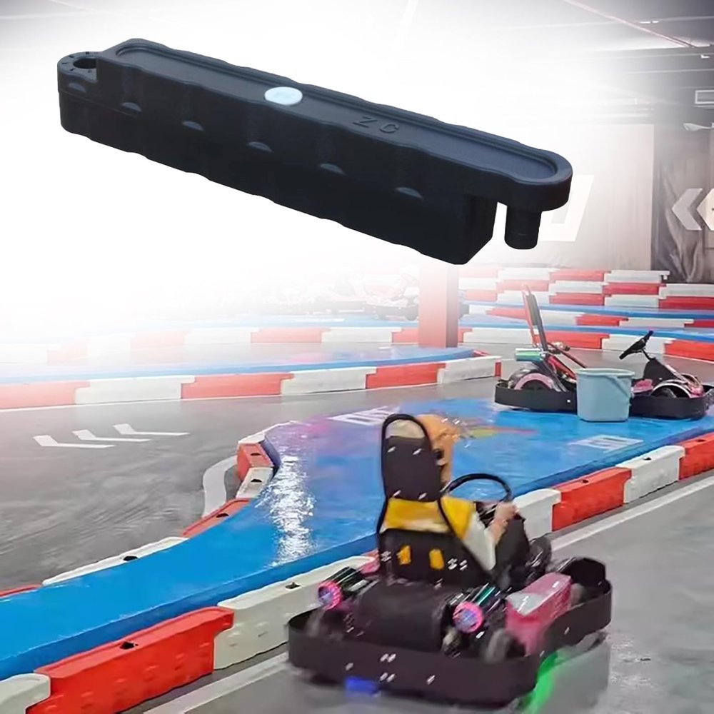 Jievmrs Water-Filled Bumper Car Racing Track, Go Kart Lane Fence Obstacle Course for Square, Large Shopping Mall/Play Centres Racing Track Road Blocks(Black,Small)