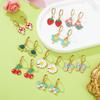 16 Pairs Hypoallergenic Dangle Hoop Earrings for Girls Teens Kids Women Cute Flower Animal Earrings Small Hoop Earrings Sets with Charms (Cute) view 3