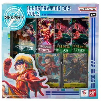 One Piece Trading Card Game TCG Illustration Box Vol. 3 - Contains 2 Promo Cards and 4 Booster Packs