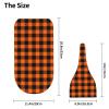 Black Orange Gingham Baby Stuff Swaddle Blanket with Beanie Set, Soft Baby Blankets Newborn Sleeping Sacks for Girls Boys view 3