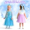Princess Vanity for Toddlers Girls 3-5 Years Old, Kids Vanity Table and Chair Set with Magic Mirror Light Music, Toddler Makeup Dresser Set, Interactive Pretend Play Dress Up Beauty Salon Toys Gifts view 3