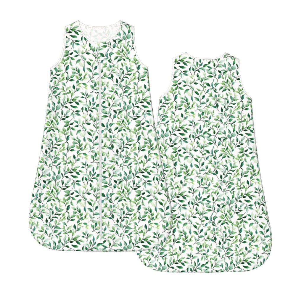 Muishi Green Watercolor Leaves Baby Wearable Blanket Infant Boys Girls Sleeping Bag For Newborn Unisex Baby Stuff Sleep Sack Suit Xl(18-24month)