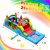 25FT Commercial Grade Bounce House for Adult, (Heavy Duty PVC)(950W UL Blower) Inflatable Obstacle Course, with Water Slide, Splash Water Pool Ball Pit, Large Backyard Lawn Party Game view 2