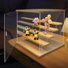 5-Tier Display Case with LED Lights, 12.6" Acrylic & Wood Collectible Display Box for Figurines, Funko Pop, Dolls - Dustproof & Adjustable Shelves (Clear) view 3