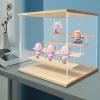 5-Tier Display Case with LED Lights, 12.6" Acrylic & Wood Collectible Display Box for Figurines, Funko Pop, Dolls - Dustproof & Adjustable Shelves (Clear) view 4