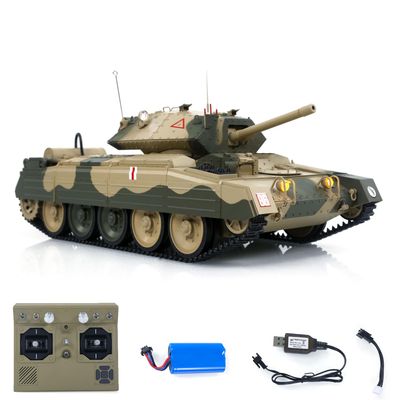 wheelfun 1/16 2.4G RC Military Tank Coolbank Crusader Mk Iii Wireless Control Battle Tank Model 360Turret Rotary Smoke Sound Lights RTR Hobby Grade Model for Adult Hobby(Camouflage Green)