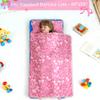 Toddler Nap Mat for Preschool 50''x30'' Sleeping Mat with Removable Pillow and Minky Blanket for Kids Ages 3-7 Roll Up Soft Sleeping Bag for Boys Girls Kindergarten Daycare Sleepover - Bow view 3