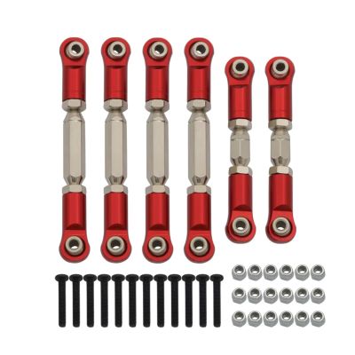 QTUONVD Rc Car Connecting Rod for Arrma for Granite for Senton for Vorteks for Typhon Big for Rock 1/10 Metal Tie Rods Linkage Links RC Car Parts and Accessories Replacement(Red)