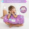 Toddler Nap Mat for Preschool 50''x30'' Sleeping Mat with Removable Pillow and Minky Blanket for Kids Ages 3-7 Roll Up Soft Sleeping Bag for Boys Girls Kindergarten Daycare Sleepover - Purple Unicorn view 4