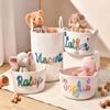 Macalpo Personalized Baby Name Basket Custom Easter Cotton Rope Diaper Caddy & Nursery Storage Organizer Bin for Baby Birthday Shower Gift, Newborn Essentials, Kids' Bedroom Bathroom Decor (StyleH) view 2