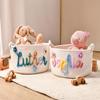 Macalpo Personalized Baby Name Basket Custom Easter Cotton Rope Diaper Caddy & Nursery Storage Organizer Bin for Baby Birthday Shower Gift, Newborn Essentials, Kids' Bedroom Bathroom Decor (StyleH) view 3