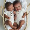 Anano Black Realistic Reborn Baby Dolls Twins Silicone Full Body 20 in African American Full Silicone Baby Boy Biracial Reborn Dolls with Accessories for Collectors view 2