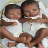Anano Black Realistic Reborn Baby Dolls Twins Silicone Full Body 20 in African American Full Silicone Baby Boy Biracial Reborn Dolls with Accessories for Collectors view 3
