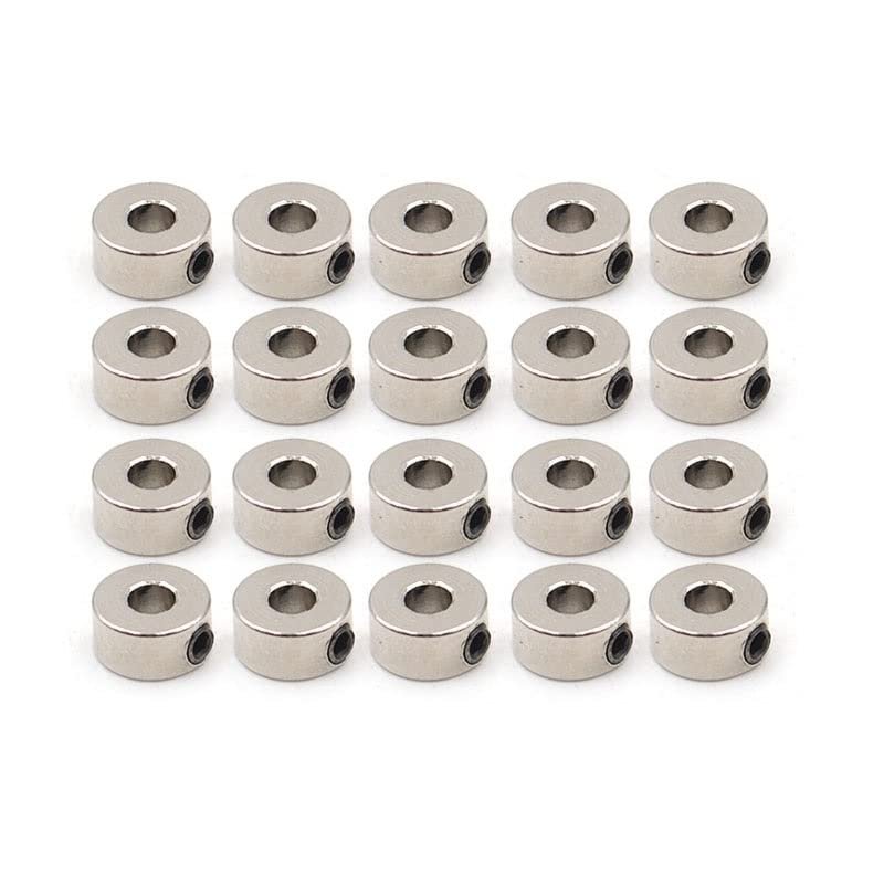 20PCS Metal Wheel Collars Lock Landing Gear Stoppers For RC Airplane Fixed-wing Parts Compatible With 1 6mm 2 1mm 2 6mm 3 1mm 4 1mm 5 1mm Shaft Sizes(20PCS 3.1MM)