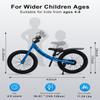 GROWNEER 16" Kids Balance Bike for 4-8 Year Old Boys Girls, Lightweight High Carbon Steel Frame Bicycle, Adjustable Padded Seat & Handlebars, Rear Brake, All-Terrain, Blue view 2