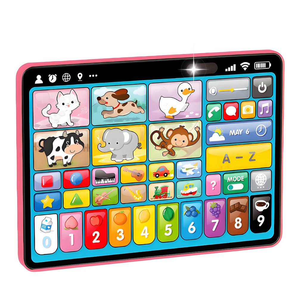Learning Tablet for Toddlers 1-3 Trilingual Learning Toys with Sounds & Speech Therapy, Montessori Educational Toys for 1 Year Old Boy Girl, Baby Musical Toys 12-18 Months Toddler Toys Age 1-2-3 Gifts