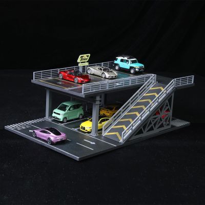 1/64 Scale Die-cast Model Car Display Case Organizer - Parking Garage Diorama Compatible with Hot Wheels Matchbox Mini GT,for Toy Car Display and Storage(Platform 05)