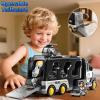 KIZONLY 5 in 1 Police Car Carrier Truck Toy for Kids Ages 4-8, Police Truck with Light and Sound, Transporting Vehicle Boy Trucks Toy Sets, Kids Toys 3-5, Birthday Gifts for Boys Girls Aged 4-6 5-7 view 2