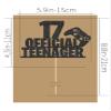 17 Official Teenager Cake Topper - Glitter Black 17th Birthday Cake Decorations, 17 Years Old Birthday Cake Smash Pick (17) view 3